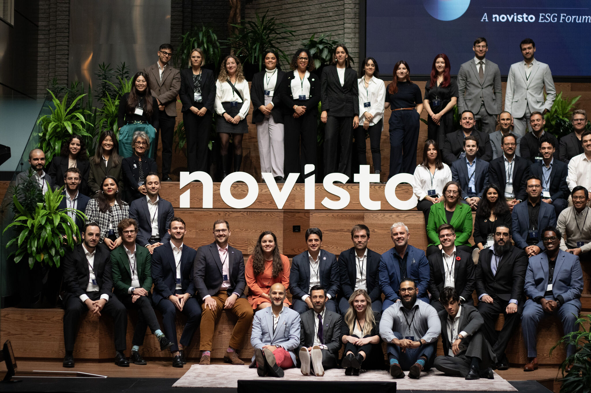 Group photo of Novisto’s leadership team during Novisto ESG Forum. highlighting key figures behind the sustainability software company