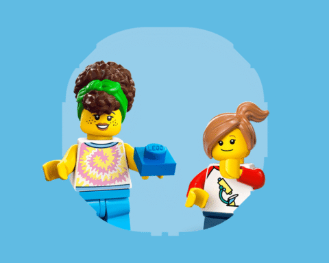 LEGO minifigures representing the company’s shift toward renewable and recycled materials used in LEGO bricks