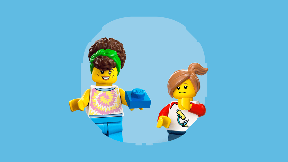 LEGO minifigures representing the company’s shift toward renewable and recycled materials used in LEGO bricks